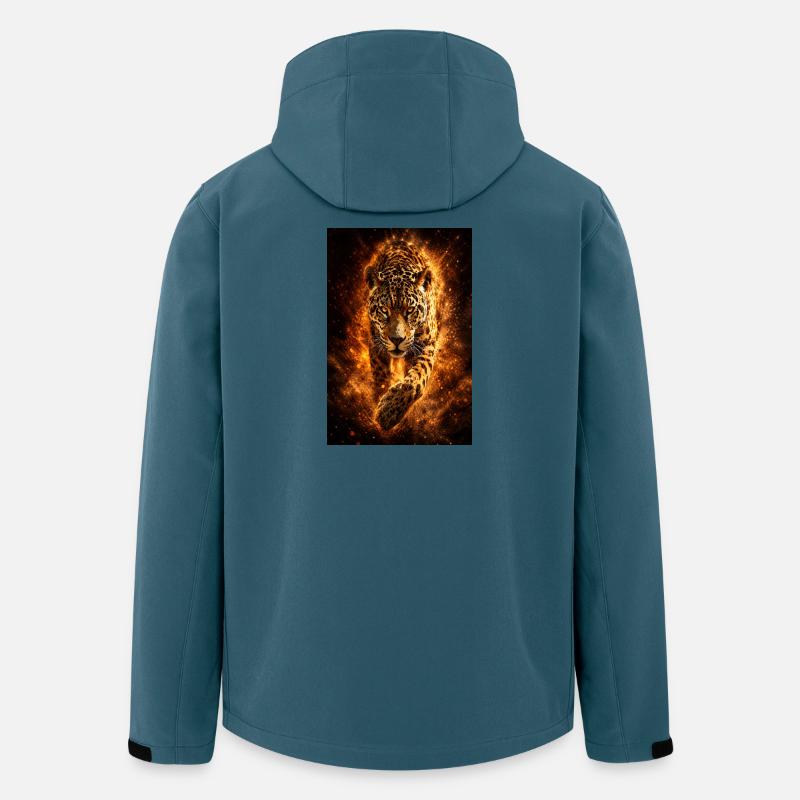 Inferno Leopard Blaze - Men’s Recycled Softshell Jacket by Stanley/Stella - stargazer