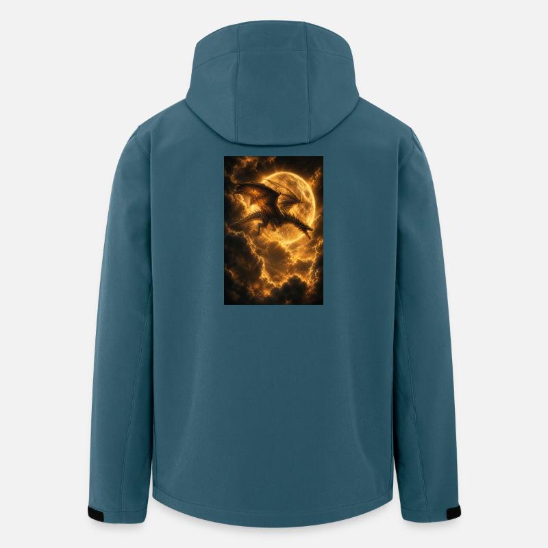 Dragon over Moonlit Ember Sky - Men’s Recycled Softshell Jacket by Stanley/Stella - stargazer
