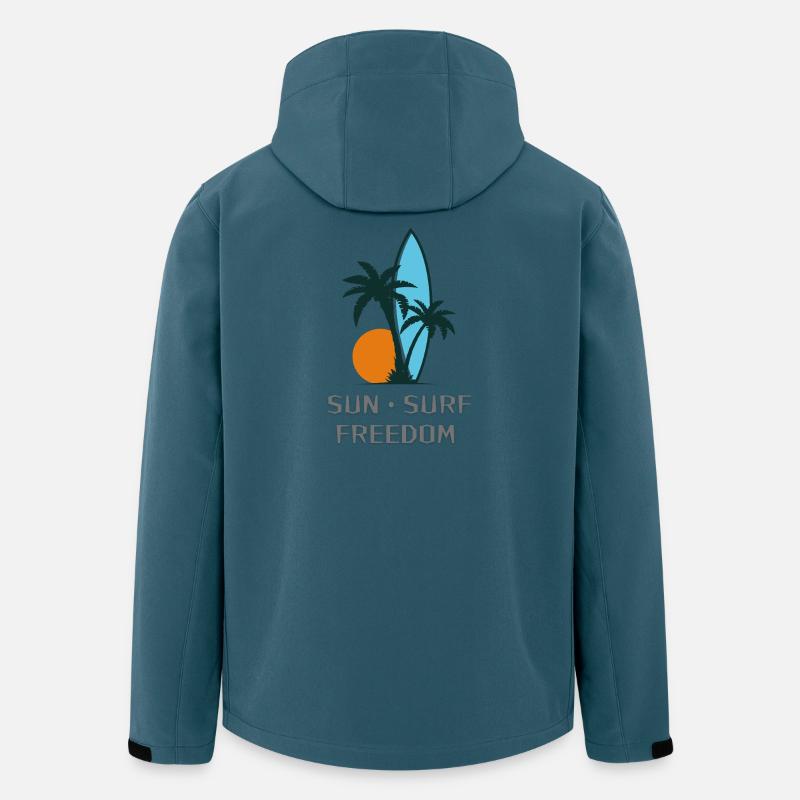 Liberté de surf solaire - Veste softshell homme en polyester recyclé Stanley/Stella - bleu pétrole foncé