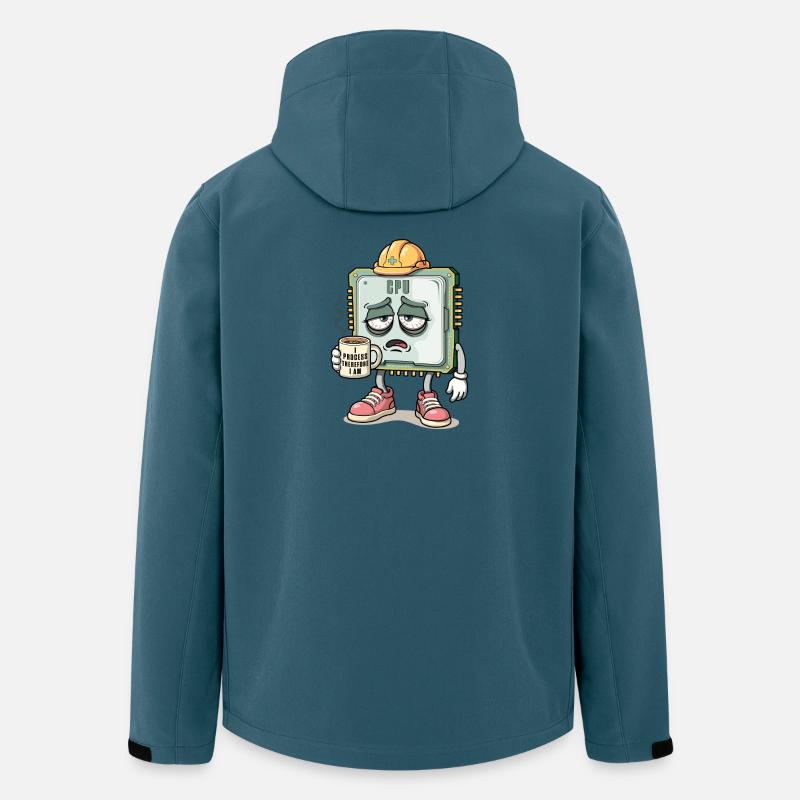 Caractère CPU - Veste softshell homme en polyester recyclé Stanley/Stella - bleu pétrole foncé