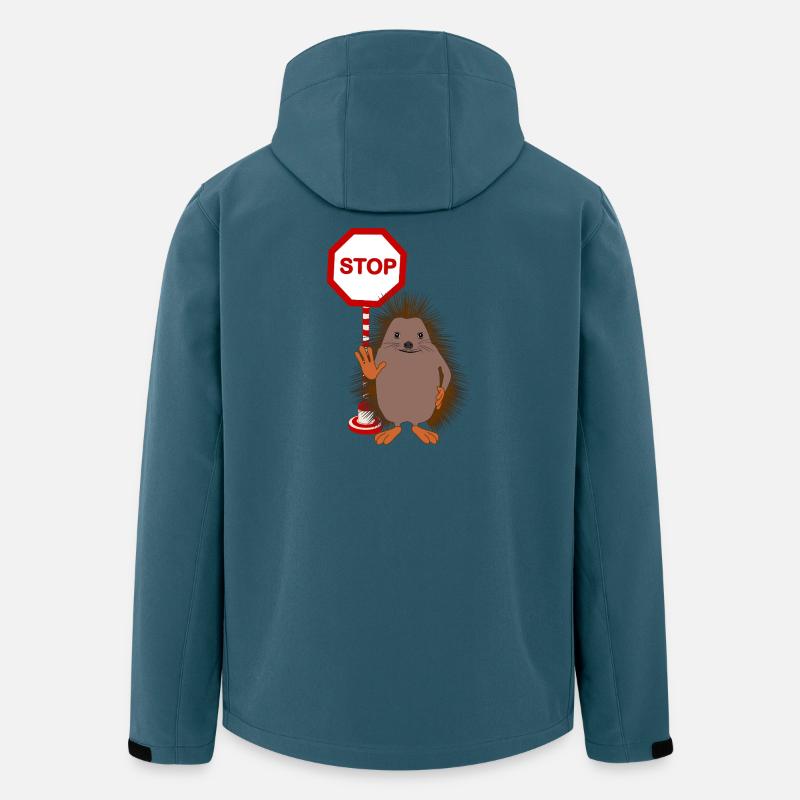 Arrêtez le harcèlement – Sweet Hedgehog - Veste softshell homme en polyester recyclé Stanley/Stella - bleu pétrole foncé