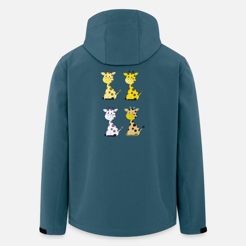 Giraffenquartett Bunt - Recycelte Männer Softshell-Jacke von Stanley/Stella - Dunkles Petrol