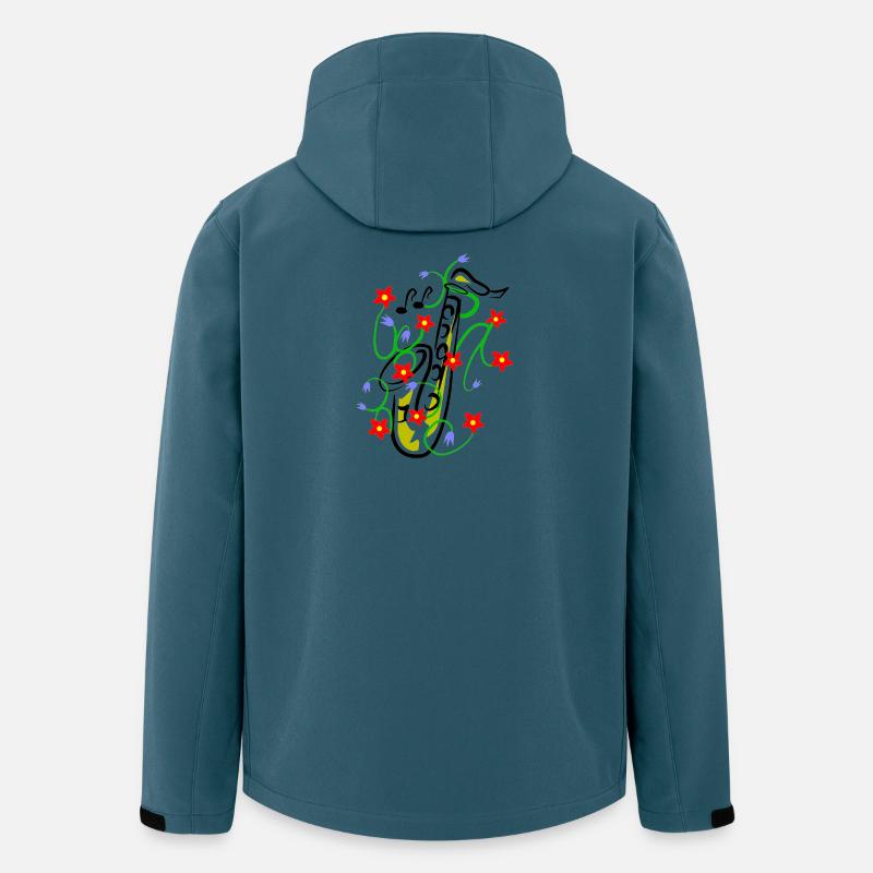 Saxophon Design - Recycelte Männer Softshell-Jacke von Stanley/Stella - Dunkles Petrol