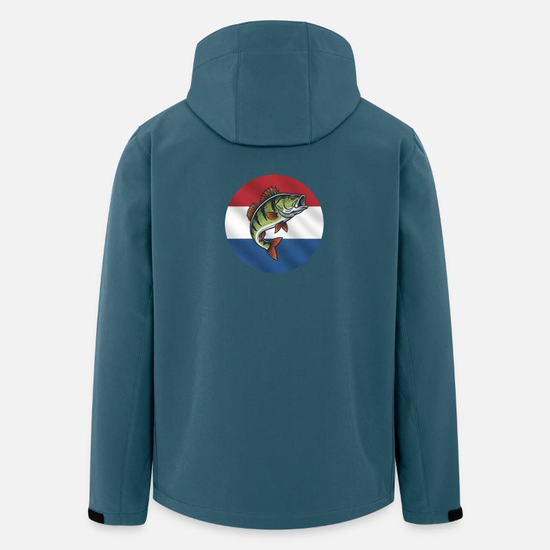 Pêche à la perche aux Pays-Bas - Veste softshell homme en polyester recyclé Stanley/Stella - bleu pétrole foncé