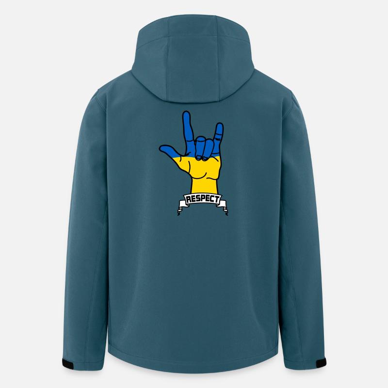 Respect de l’ukraine - Veste softshell homme en polyester recyclé Stanley/Stella - bleu pétrole foncé