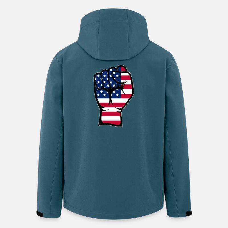 USA Flagge Faust Hand Symbol - Recycelte Männer Softshell-Jacke von Stanley/Stella - Dunkles Petrol