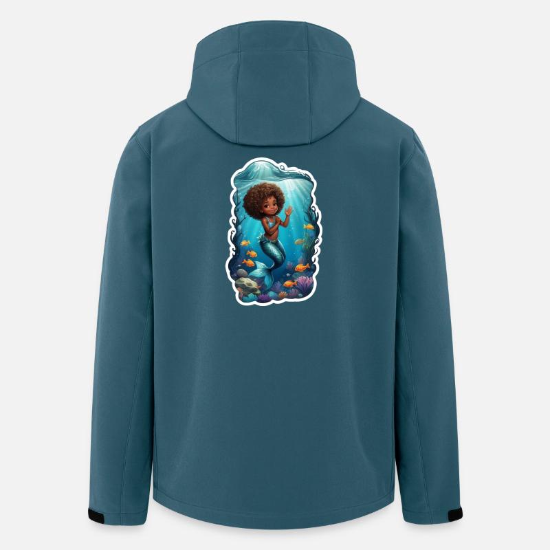 Märchenhafte Meerjungfrau mit lockigem Haar - Recycelte Männer Softshell-Jacke von Stanley/Stella - Dunkles Petrol