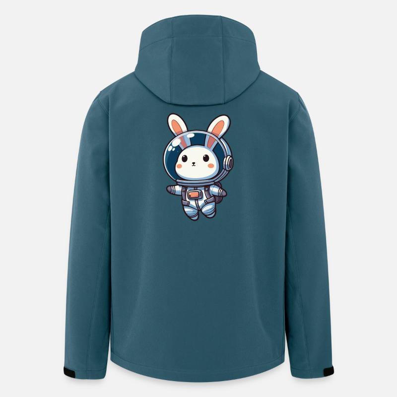 Lapin mignon, astronaute, lapin dans l’espace - Veste softshell homme en polyester recyclé Stanley/Stella - bleu pétrole foncé