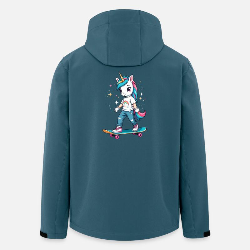 Skater Einhorn - Recycelte Männer Softshell-Jacke von Stanley/Stella - Dunkles Petrol