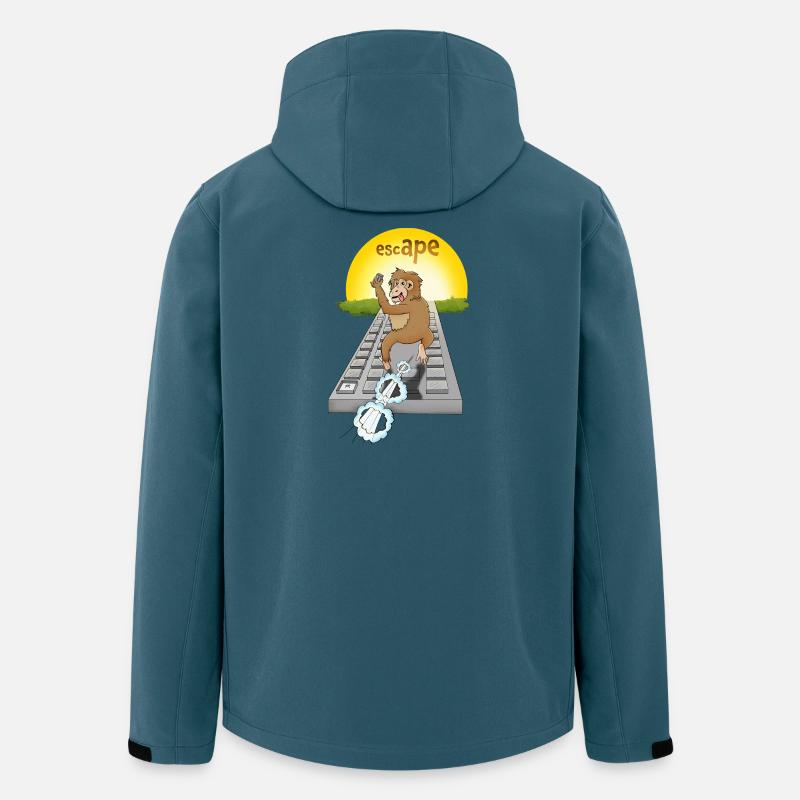 Humorous monkey design with keyboard - Men’s Recycled Softshell Jacket by Stanley/Stella - stargazer