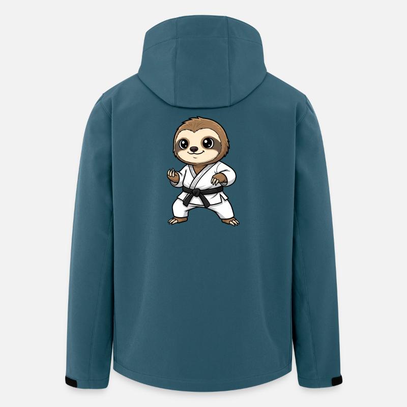 Süßer Faultier Karate Kämpfer Comic Kinder  - Recycelte Männer Softshell-Jacke von Stanley/Stella - Dunkles Petrol