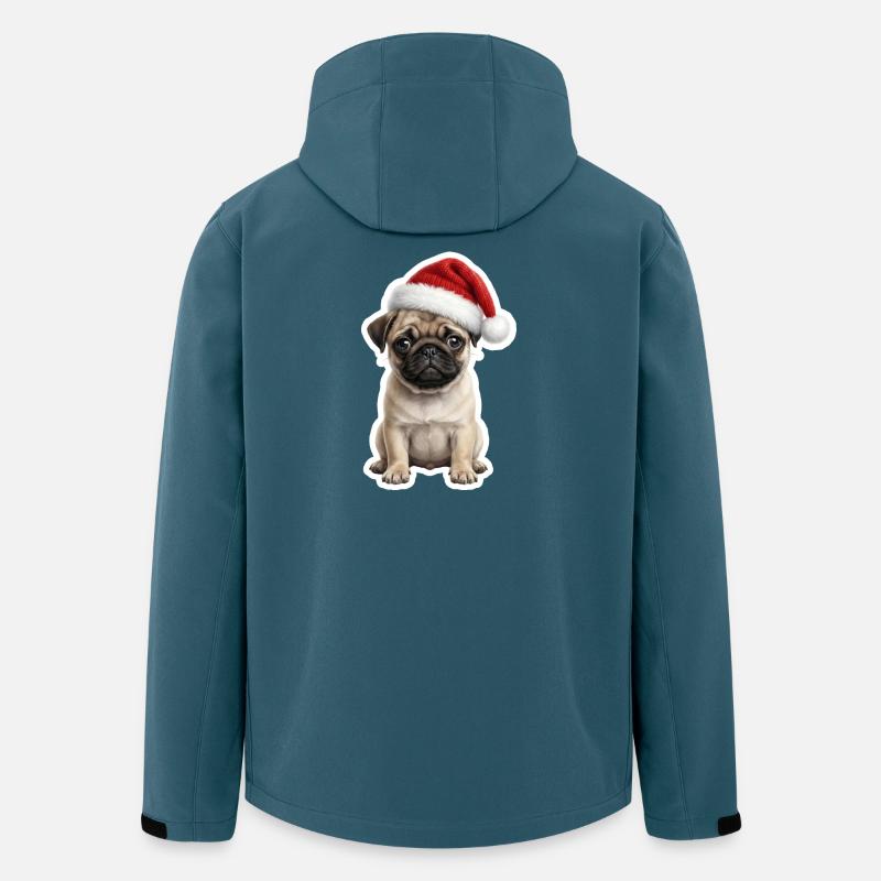 Lustiger Mops in Feierlaune - Recycelte Männer Softshell-Jacke von Stanley/Stella - Dunkles Petrol