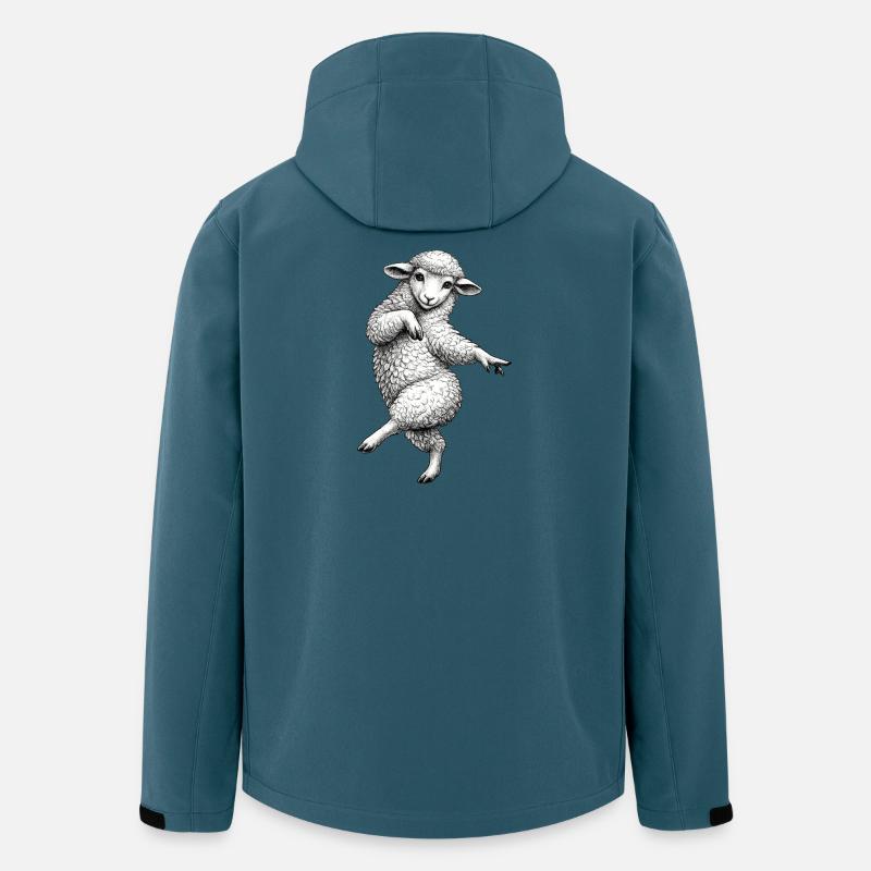 Tanzendes Lamm Sketch - Recycelte Männer Softshell-Jacke von Stanley/Stella - Dunkles Petrol