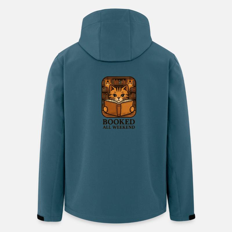 Lesekatze im Bücherregal - Recycelte Männer Softshell-Jacke von Stanley/Stella - Dunkles Petrol
