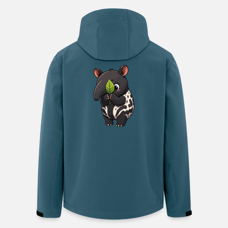 Tapir mit Blatt - Recycelte Männer Softshell-Jacke von Stanley/Stella - Dunkles Petrol