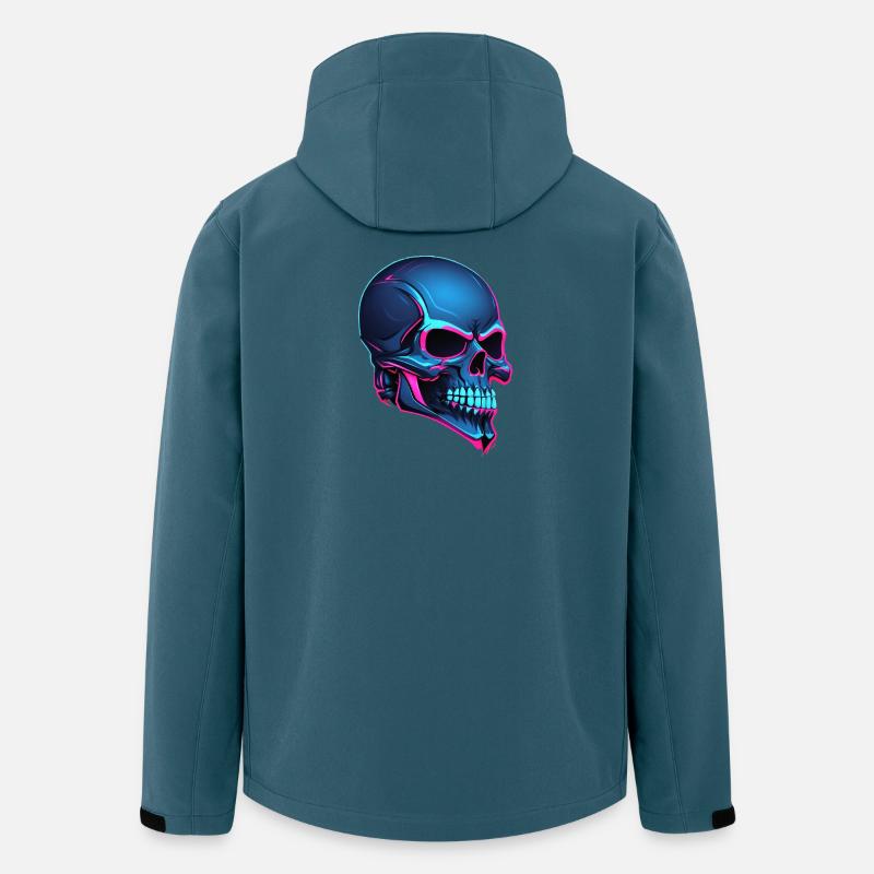 Neon-Schädel Blaue Neonlinien - Recycelte Männer Softshell-Jacke von Stanley/Stella - Dunkles Petrol
