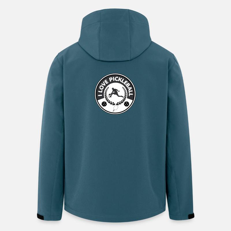 I LOVE PICKLEBALL - Veste softshell homme en polyester recyclé Stanley/Stella - bleu pétrole foncé