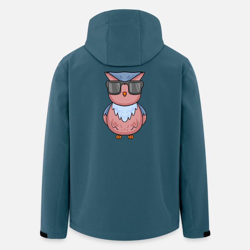 coole Eule mit Sonnenbrille - Recycelte Männer Softshell-Jacke von Stanley/Stella - Dunkles Petrol