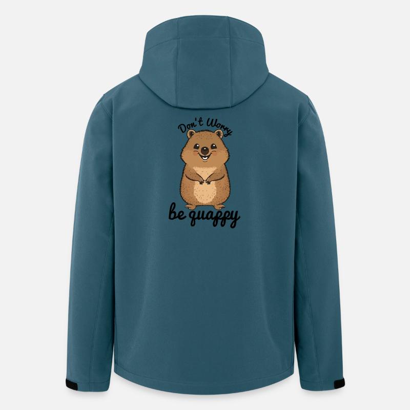 Ne vous inquiétez pas soyez quappy - Veste softshell homme en polyester recyclé Stanley/Stella - bleu pétrole foncé