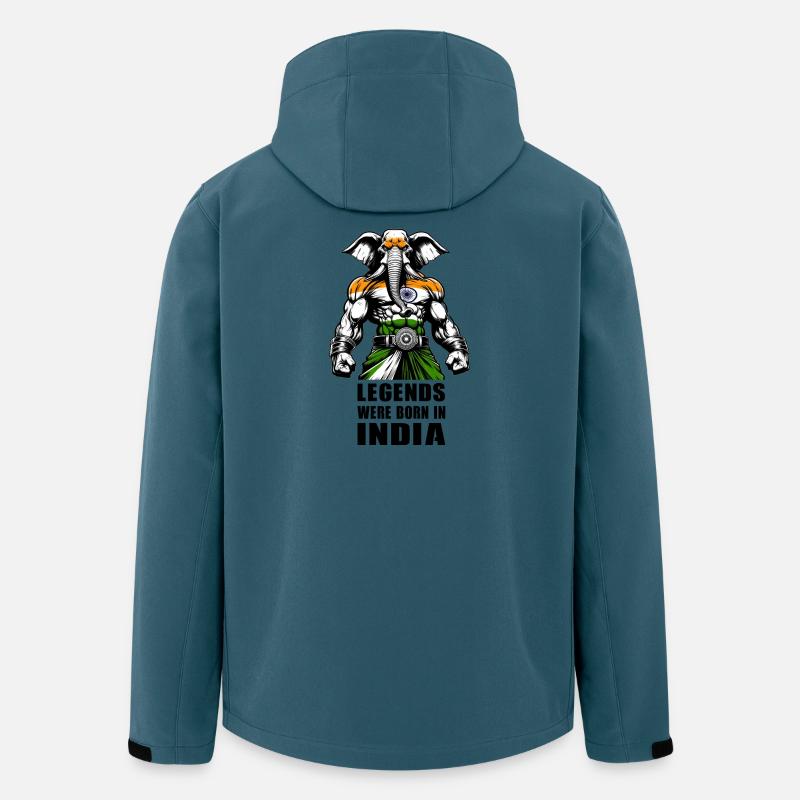 Indien Elefanten Legenden Design - Recycelte Männer Softshell-Jacke von Stanley/Stella - Dunkles Petrol