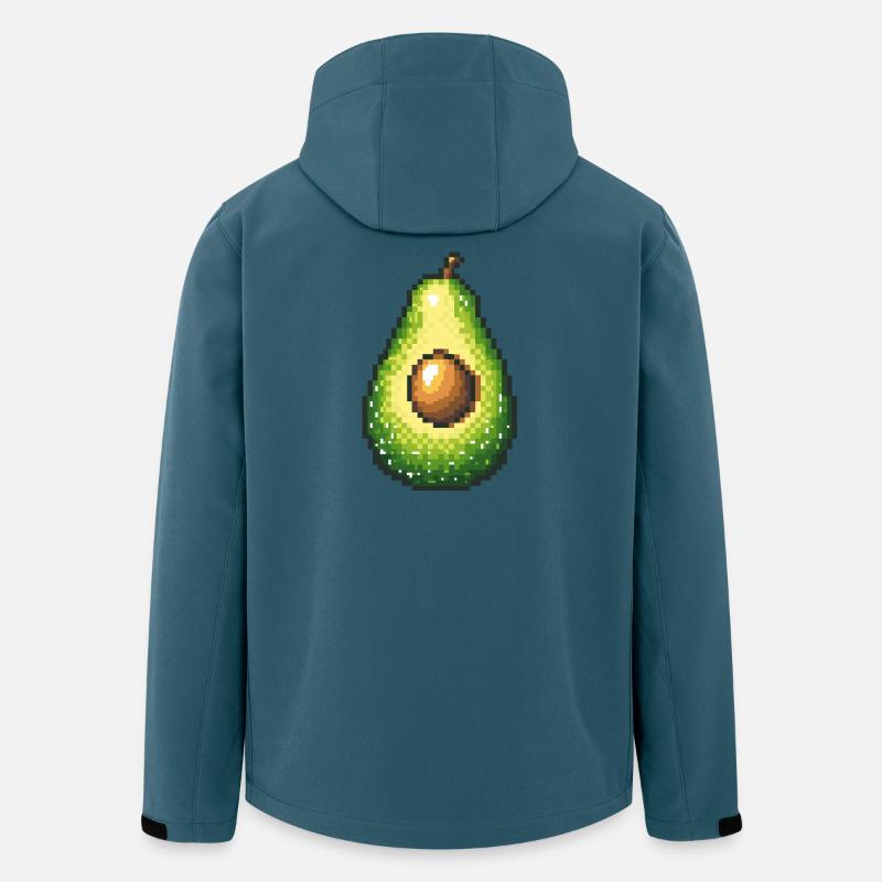 Pixel avocat rétro fruit image - Veste softshell homme en polyester recyclé Stanley/Stella - bleu pétrole foncé