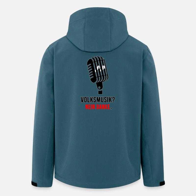 Nein Danke Volksmusik Mikrofon-Statement - Recycelte Männer Softshell-Jacke von Stanley/Stella - Dunkles Petrol