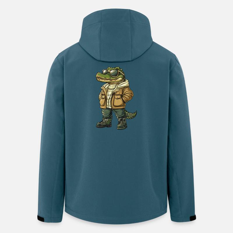 Alligator Cool Winter - Recycelte Männer Softshell-Jacke von Stanley/Stella - Dunkles Petrol