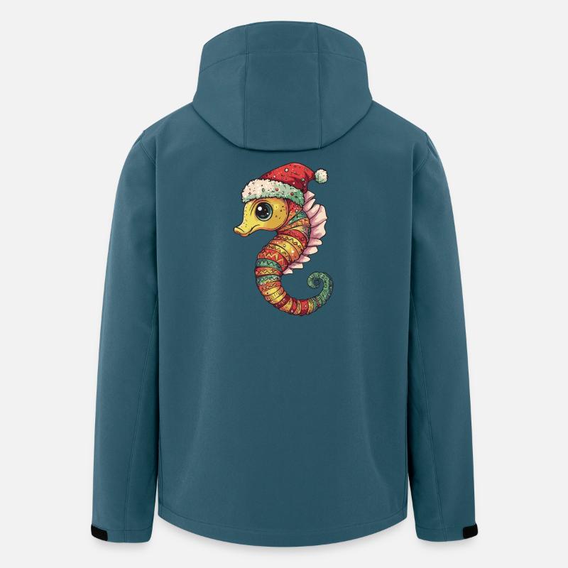 Seepferd Weihnachten - Recycelte Männer Softshell-Jacke von Stanley/Stella - Dunkles Petrol