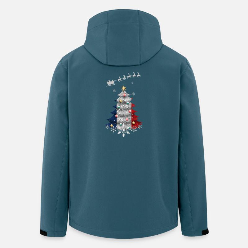 Weihnachtsbaum mit Frankreich-Flagge - Recycelte Männer Softshell-Jacke von Stanley/Stella - Dunkles Petrol