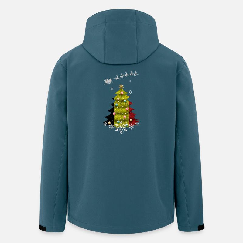 Weihnachtsbaum mit belgischer Flagge - Recycelte Männer Softshell-Jacke von Stanley/Stella - Dunkles Petrol