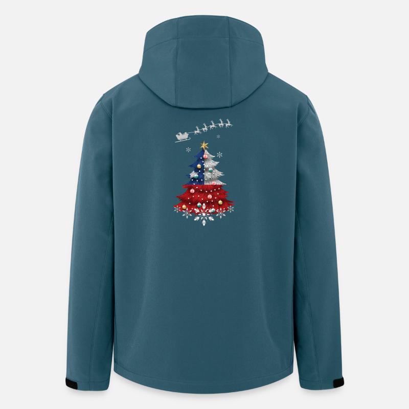 Weihnachtsbaum mit Chile Flagge - Recycelte Männer Softshell-Jacke von Stanley/Stella - Dunkles Petrol