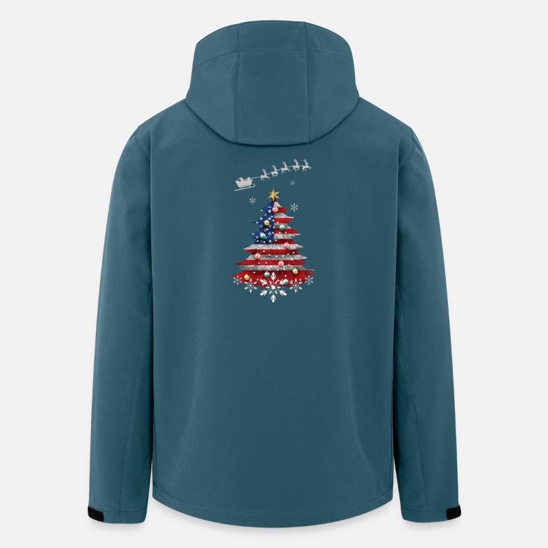 Christmas tree with USA flag - Men’s Recycled Softshell Jacket by Stanley/Stella - stargazer