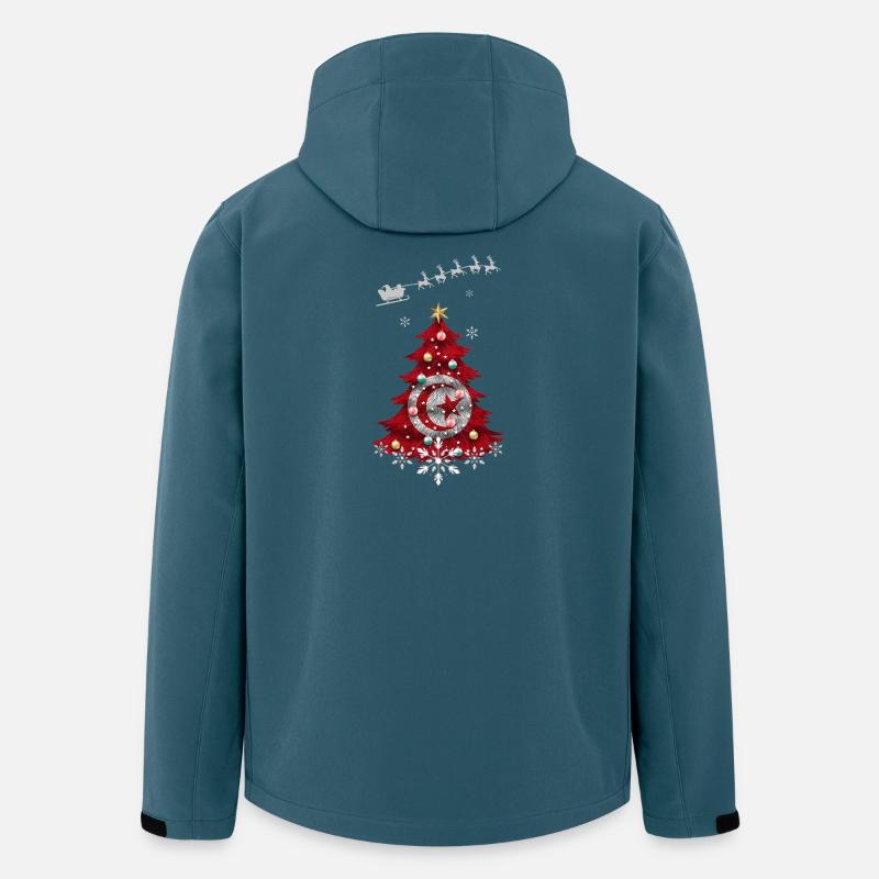 Sapin de Noël avec drapeau tunisien - Veste softshell homme en polyester recyclé Stanley/Stella - bleu pétrole foncé