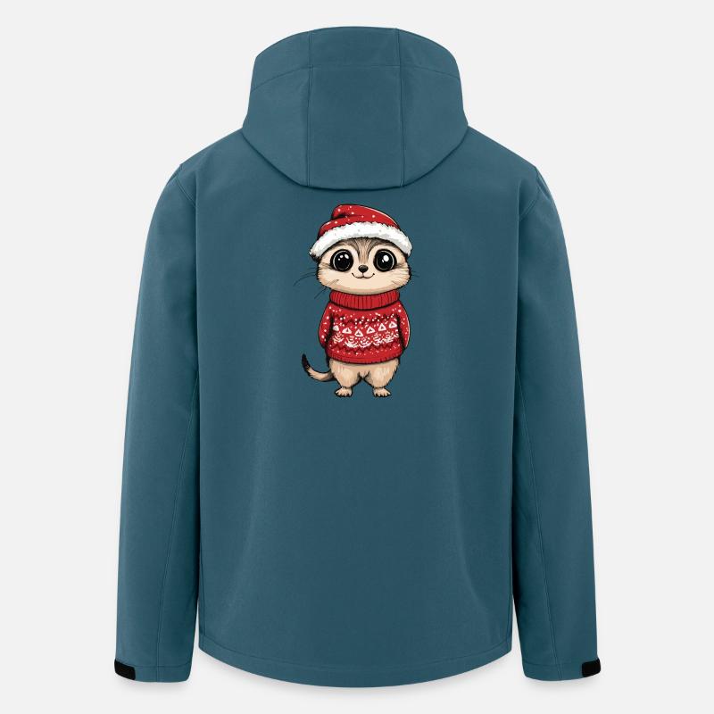 Erdmännchen Weihnachten - Recycelte Männer Softshell-Jacke von Stanley/Stella - Dunkles Petrol