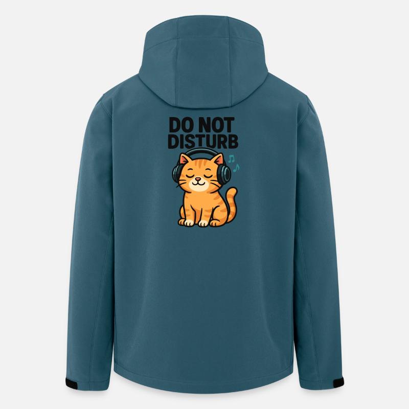 Mode sommeil Cat DJ avec casque - Veste softshell homme en polyester recyclé Stanley/Stella - bleu pétrole foncé