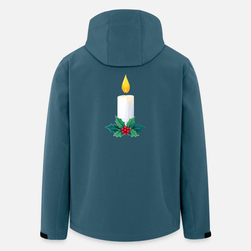 Weihnachtskerze & Stechpalme - Recycelte Männer Softshell-Jacke von Stanley/Stella - Dunkles Petrol