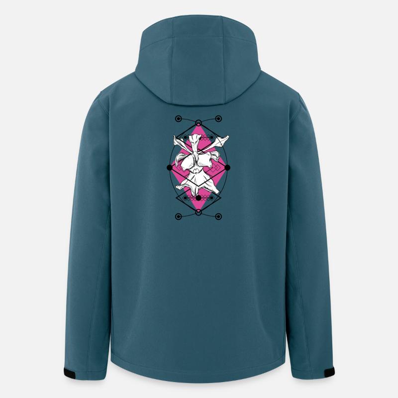 Orchideengeometrischer Raum - Recycelte Männer Softshell-Jacke von Stanley/Stella - Dunkles Petrol