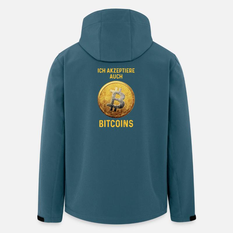 Bitcoin Akzeptanz Motiv - Recycelte Männer Softshell-Jacke von Stanley/Stella - Dunkles Petrol