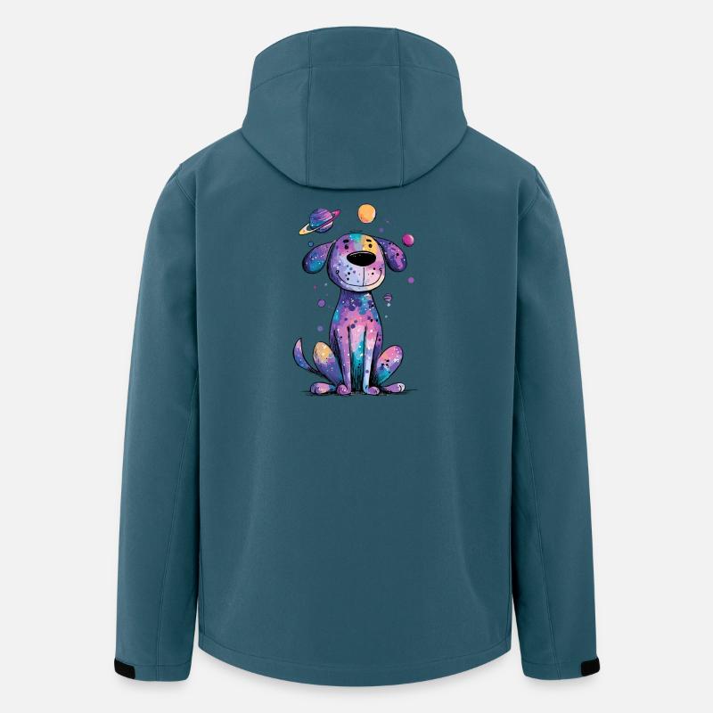 Chiot galactique dans l’espace - Veste softshell homme en polyester recyclé Stanley/Stella - bleu pétrole foncé
