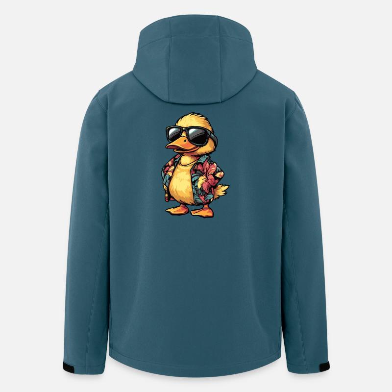 Ente Comic Urlaub - Recycelte Männer Softshell-Jacke von Stanley/Stella - Dunkles Petrol