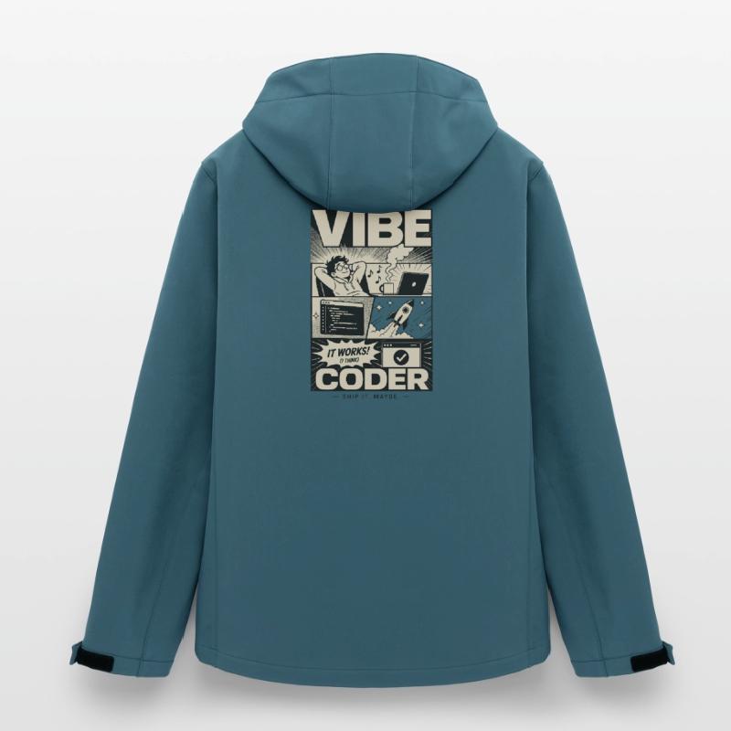 Vibe Coder Programmeur Humour Veste softshell homme en polyester recyclé Stanley/Stella