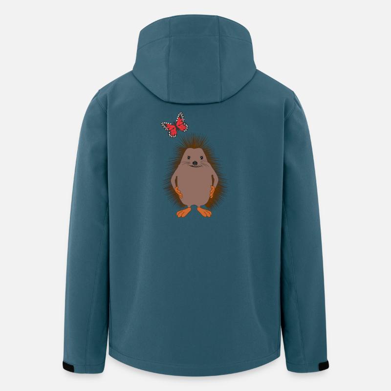 Süßer Igel & Schmetterling – Freundlichkeit - Recycelte Männer Softshell-Jacke von Stanley/Stella - Dunkles Petrol