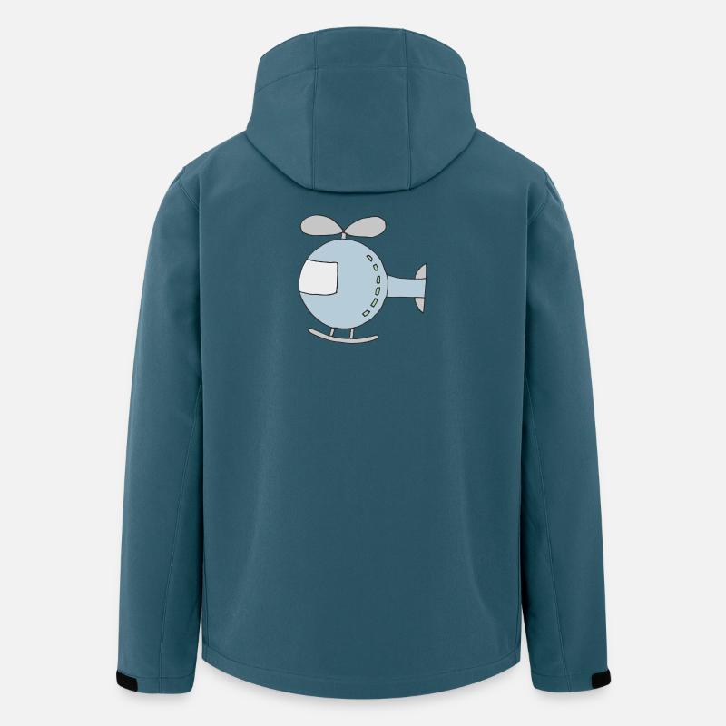 Conception d'hélicoptère ludique pour les enfants - Veste softshell homme en polyester recyclé Stanley/Stella - bleu pétrole foncé