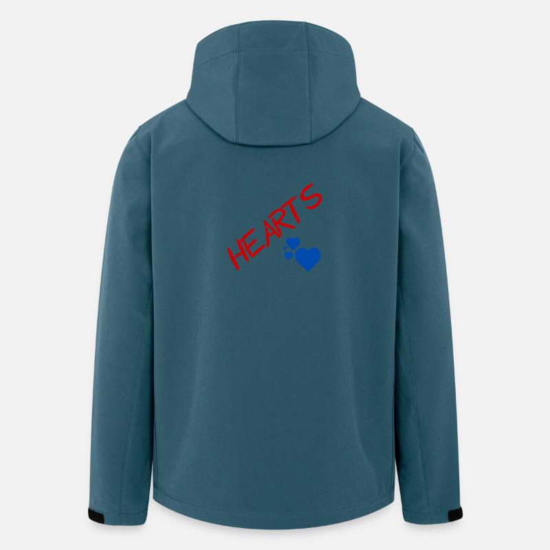 Blaue Herzen und rote Buchstaben - Recycelte Männer Softshell-Jacke von Stanley/Stella - Dunkles Petrol