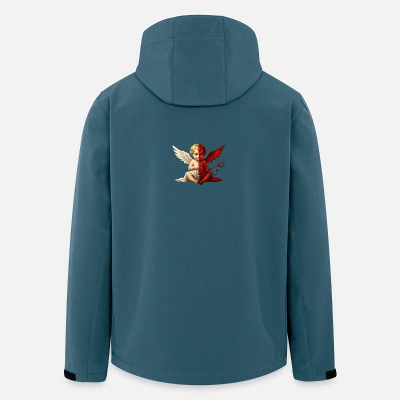 Dual Angel Devil Cherub - Recycelte Männer Softshell-Jacke von Stanley/Stella - Dunkles Petrol