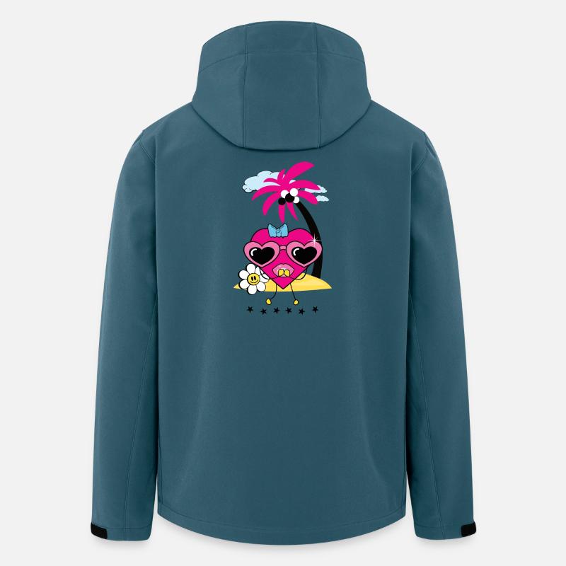 Herz auf Insel - Recycelte Männer Softshell-Jacke von Stanley/Stella - Dunkles Petrol