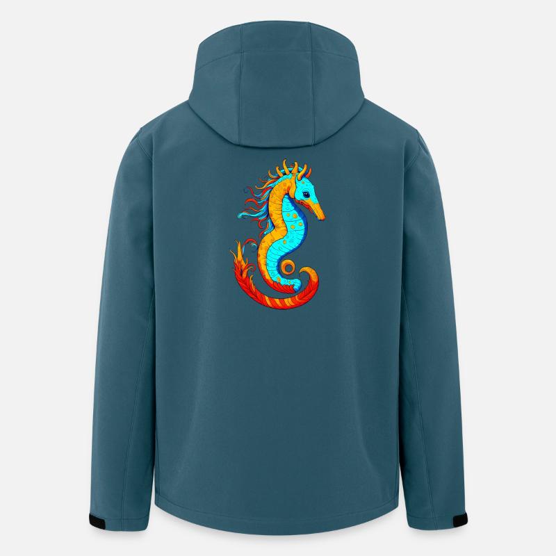 Buntes Seepferdchen - Recycelte Männer Softshell-Jacke von Stanley/Stella - Dunkles Petrol