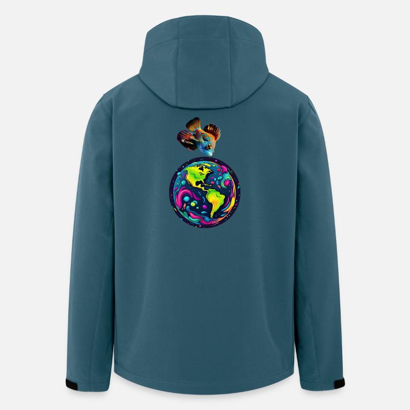 Der Fisch und sein Planet - Recycelte Männer Softshell-Jacke von Stanley/Stella - Dunkles Petrol