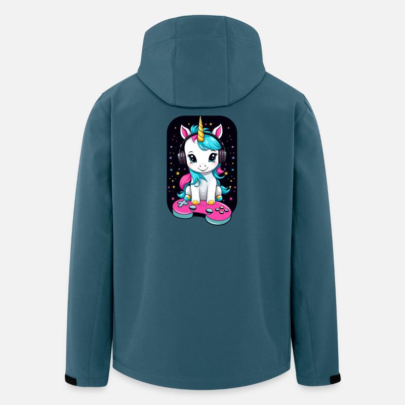 Süße Gamer Einhorn - Recycelte Männer Softshell-Jacke von Stanley/Stella - Dunkles Petrol