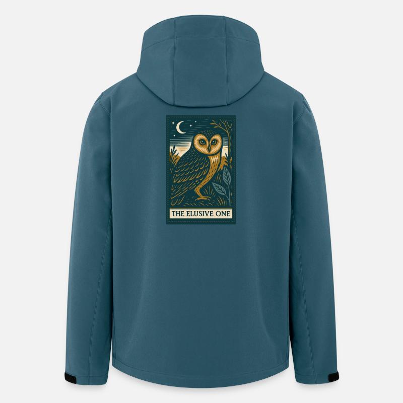 Mystische Eule unter Nachthimmel - Recycelte Männer Softshell-Jacke von Stanley/Stella - Dunkles Petrol